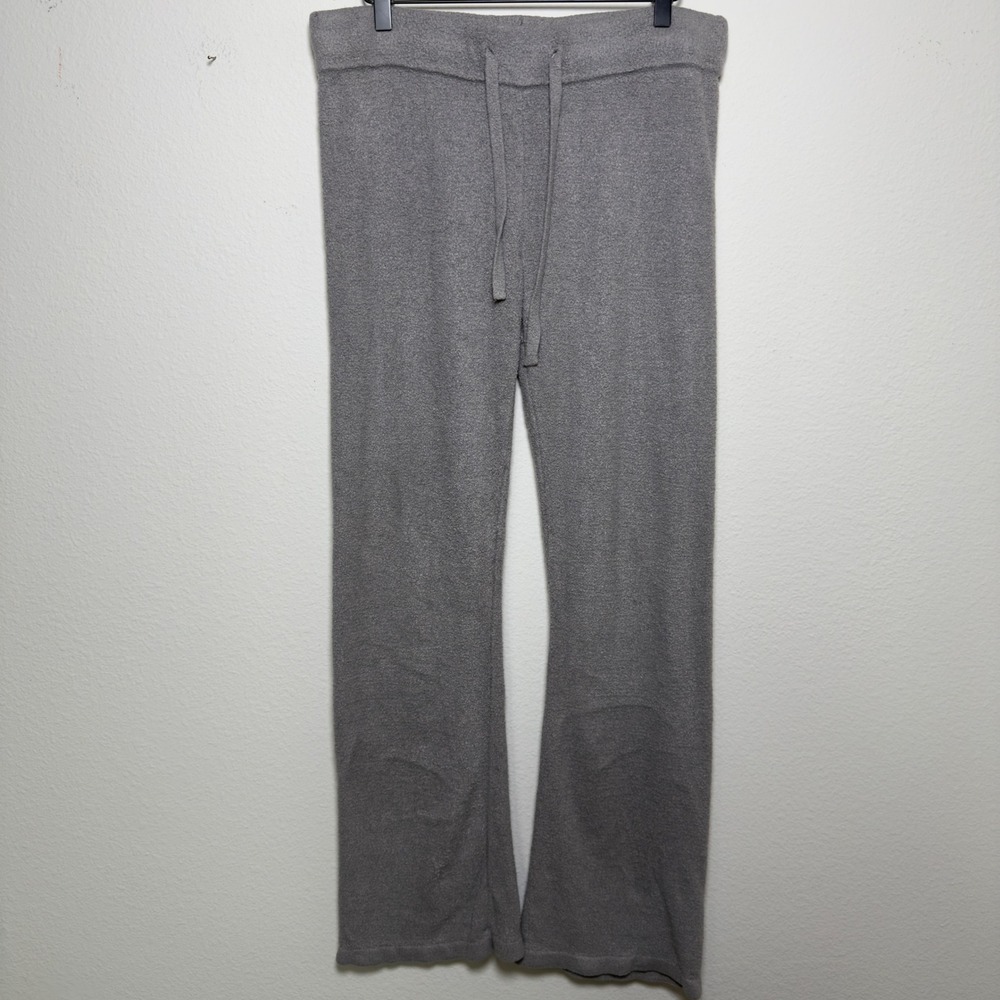 Barefoot Dreams Women Pants Medium Gray CozyChic Lite Knit Lounge Flare Casual